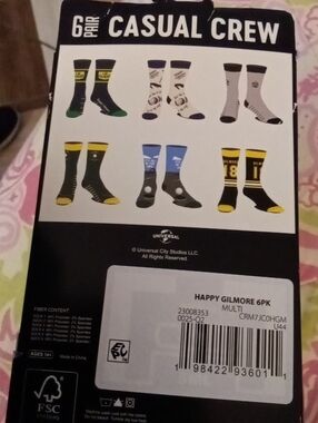 Happy Gilmore Men's Multi-Color Casual Crew Socks - 6 Pack